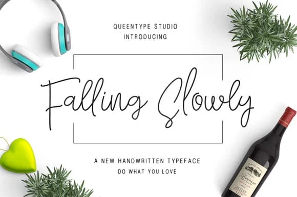 Falling Slowly Font by QueenType — Script Handwritten Font