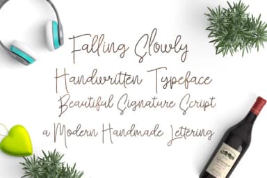Falling Slowly Font by QueenType — Script Handwritten Font — thumbnail 3