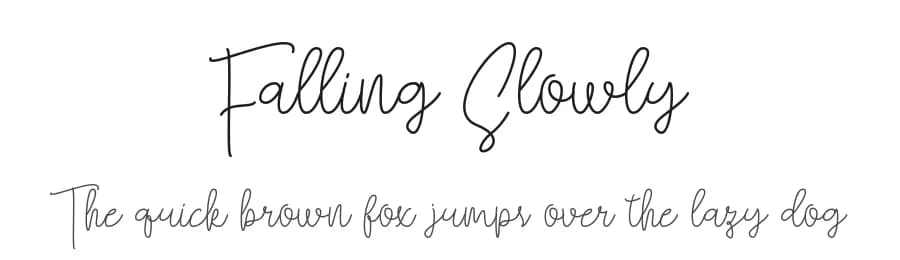 Falling Slowly by QueenType — Script Handwritten Font