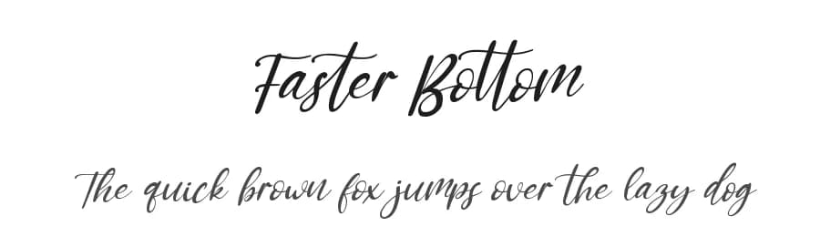 Faster Bottom by Kong Font — Script Handwritten Font