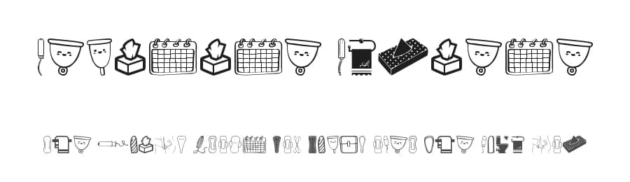 Feminine Hygiene by Woodcutter — Dingbats Font