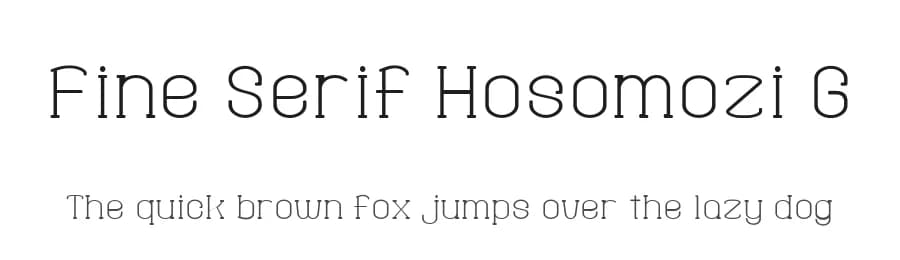 Fine Serif Hosomozi G by Goma Shin — Serif Font