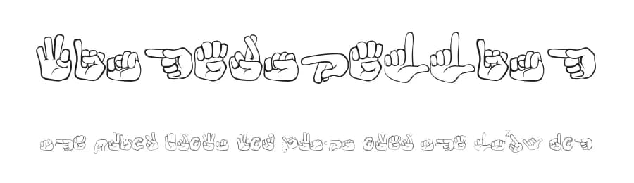 Fingerspelling by Jeff Bensch — Dingbats Font