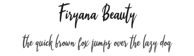 Firyana Beauty by cove703 — Script Handwritten Font