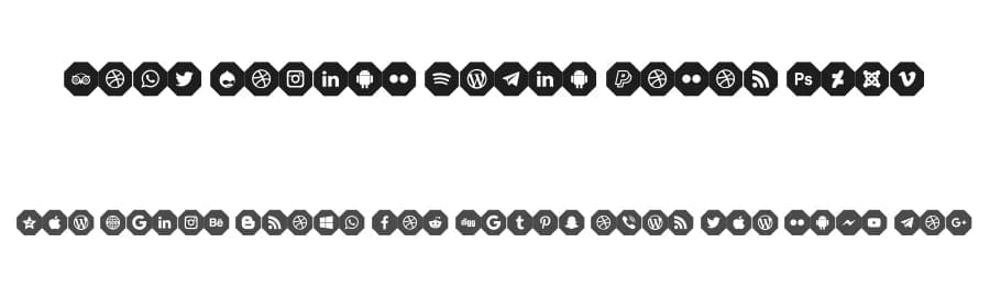 Font Social Media Color 2019 by elharrak — Dingbats Font