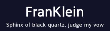 FranKlein by Manfred Klein — Sans Serif Font — thumbnail 2