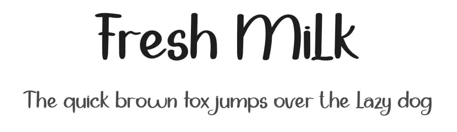 Fresh Milk by Etik Fatimah — Script Handwritten Font