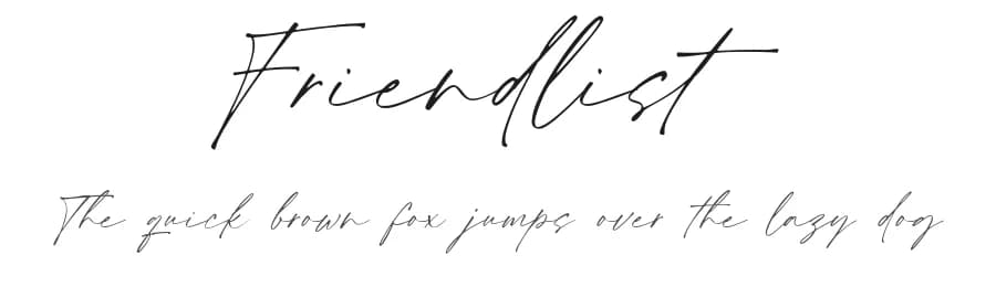 Friendlist by Lunas Type — Script Handwritten Font