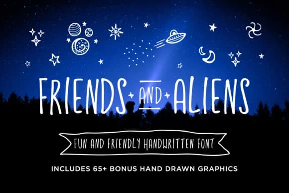 Friends and Aliens Font by Running With Foxes — Script Handwritten Font
