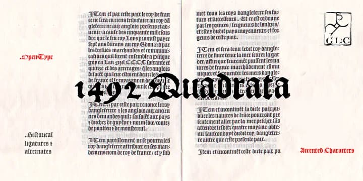1492 Quadrata by GLC Foundry — Blackletter Font