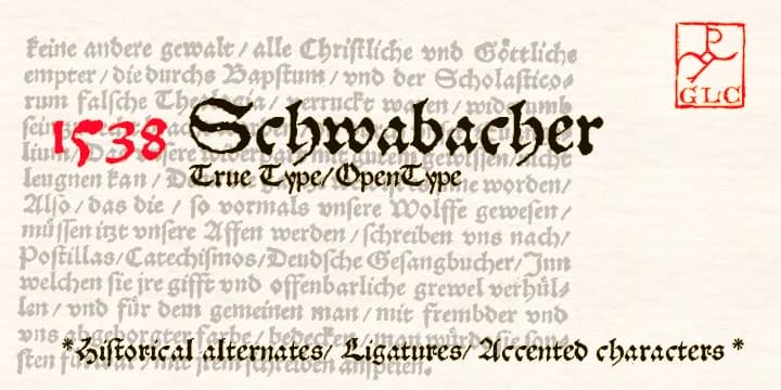 1538 Schwabacher by GLC Foundry — Blackletter Font