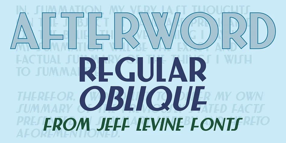 AFTERWORD JNL by Jeff Levine Fonts — Decorative Font