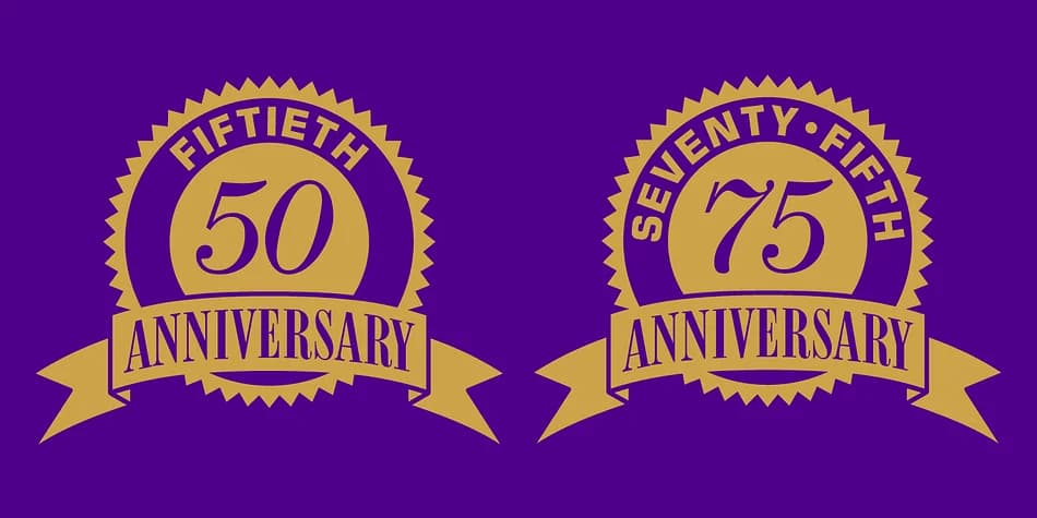 Anniversary Seals by Gerald Gallo Fonts — Dingbats Font
