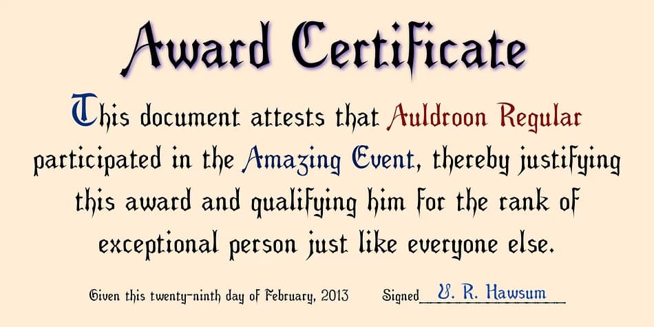 Auldroon Super Family by Ingrimayne Type — Blackletter Font