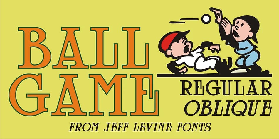 BALL GAME JNL by Jeff Levine Fonts — Decorative Font