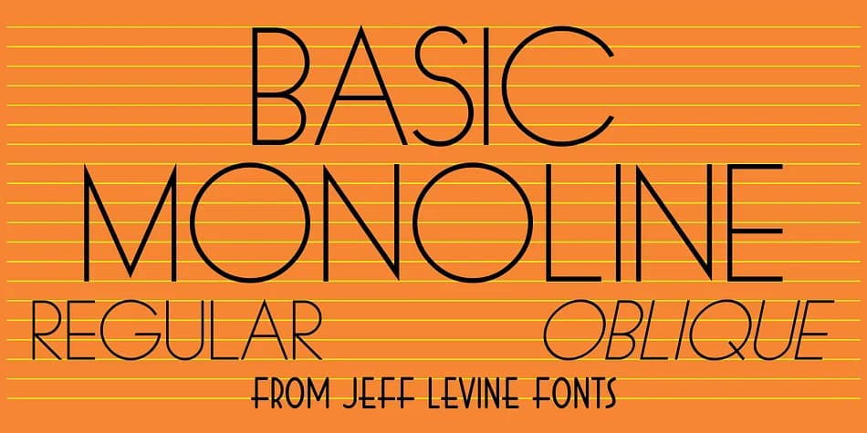 BASIC MONOLINE JNL by Jeff Levine Fonts — Decorative Font