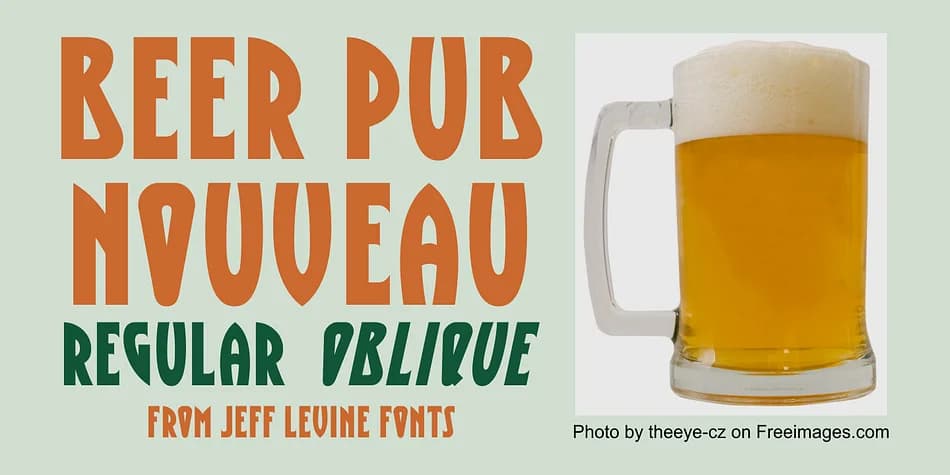 Beer Pub Nouveau JNL by Jeff Levine Fonts — Decorative Font