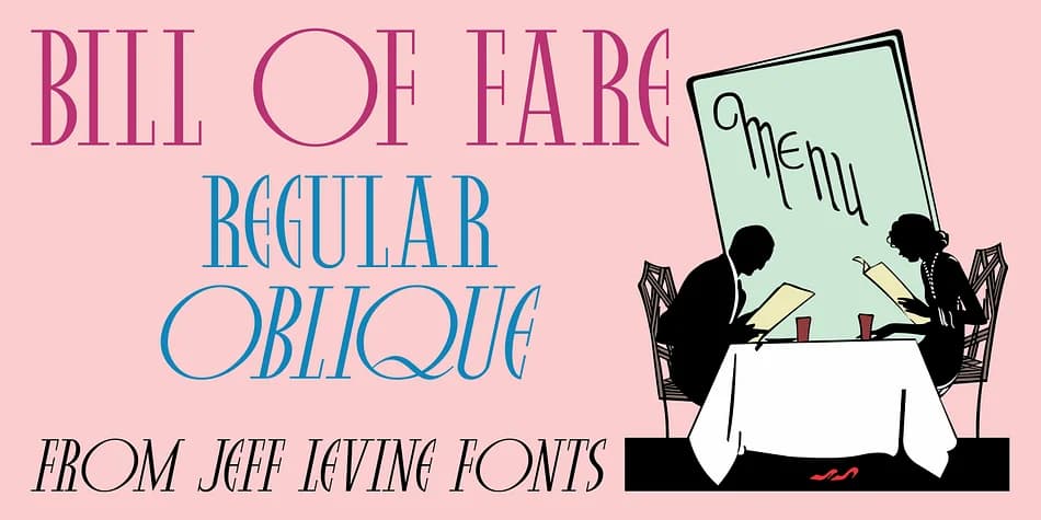 BILL OF FARE JNL by Jeff Levine Fonts — Decorative Font