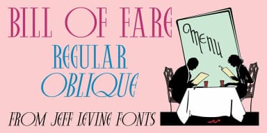 BILL OF FARE JNL by Jeff Levine Fonts — Decorative Font — thumbnail 1
