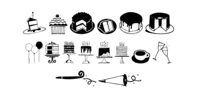 Birthday Doodles by Outside the Line — Dingbats Font — thumbnail 5