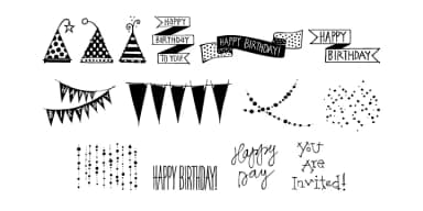 Birthday Doodles by Outside the Line — Dingbats Font — thumbnail 6