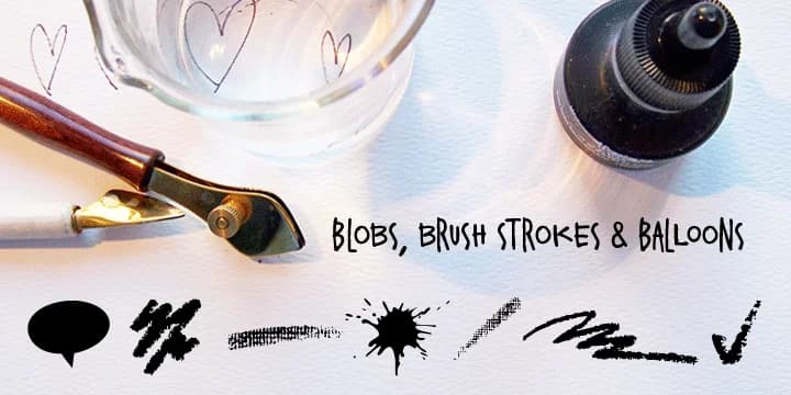 Blobs, Brushstrokes and Balloons by Outside the Line — Dingbats Font