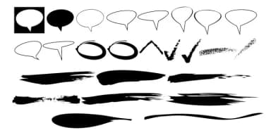 Blobs, Brushstrokes and Balloons by Outside the Line — Dingbats Font — thumbnail 2