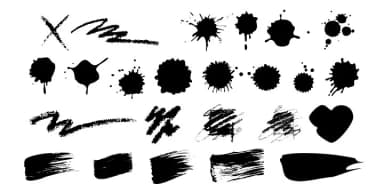 Blobs, Brushstrokes and Balloons by Outside the Line — Dingbats Font — thumbnail 3
