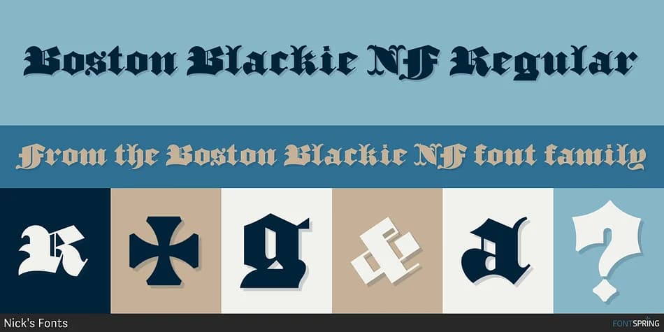 Boston Blackie NF by Nick's Fonts — Blackletter Font