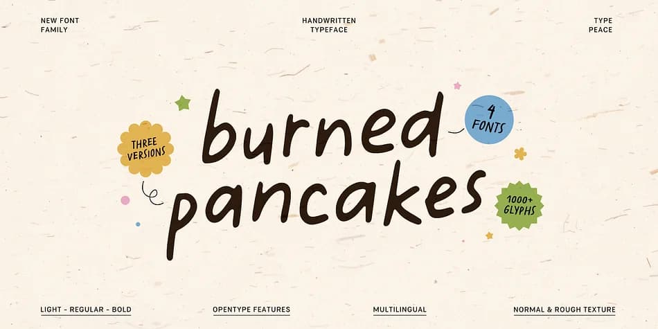 Burned Pancakes by type peace — Decorative Font — preview 1
