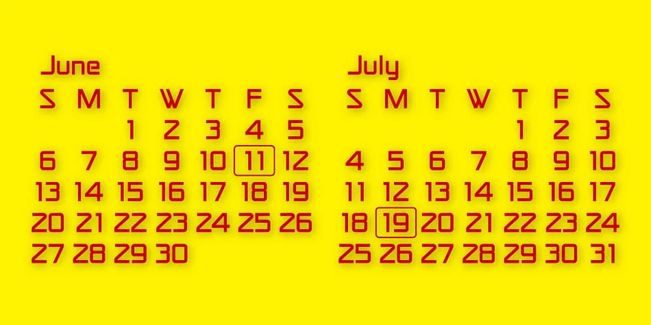 Calendar Font by Gerald Gallo Fonts — Dingbats Font