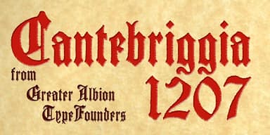 Cantebriggia 1207 by Greater Albion Typefounders — Blackletter Font — thumbnail 1
