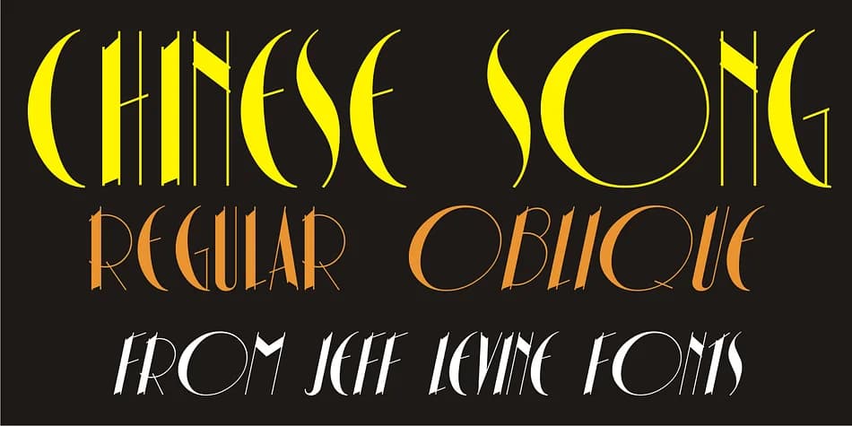 CHINESE SONG JNL by Jeff Levine Fonts — Decorative Font