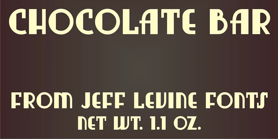 CHOCOLATE BAR JNL by Jeff Levine Fonts — Decorative Font