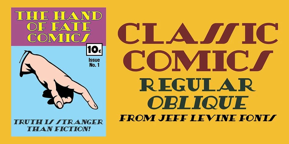CLASSIC COMICS JNL by Jeff Levine Fonts — Decorative Font