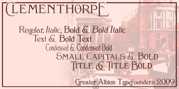 Clementhorpe by Greater Albion Typefounders — Decorative Font