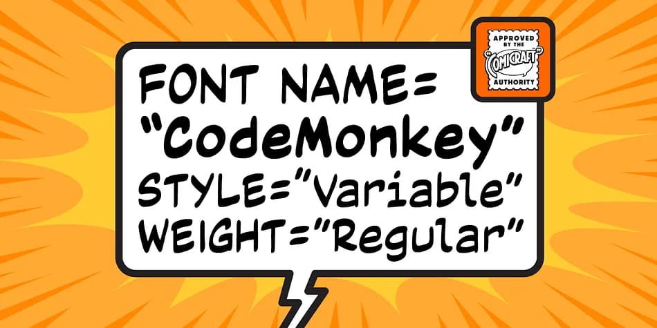 Code Monkey Variable by Comicraft — Decorative Font