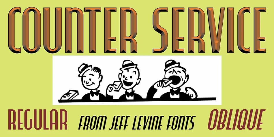 COUNTER SERVICE JNL by Jeff Levine Fonts — Decorative Font