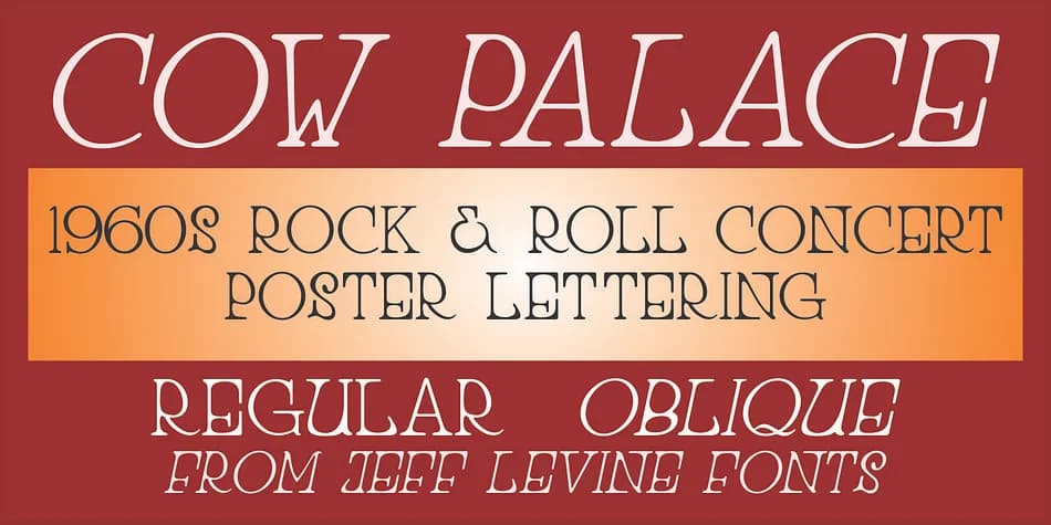 COW PALACE JNL by Jeff Levine Fonts — Decorative Font