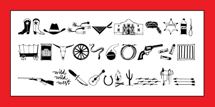 Cowboy Doodles by Outside the Line — Dingbats Font