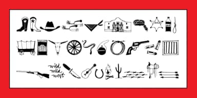 Cowboy Doodles by Outside the Line — Dingbats Font — thumbnail 1