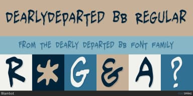 DEARLY DEPARTED BB by Blambot — Decorative Font — thumbnail 1