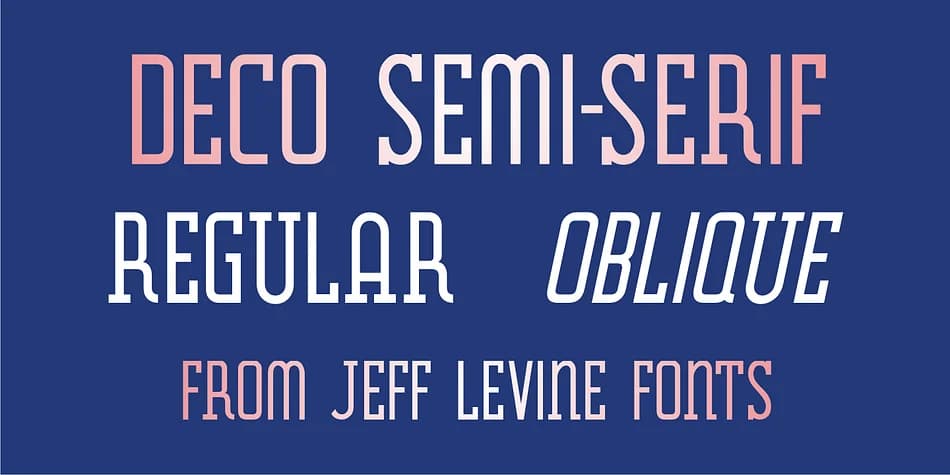 DECO SEMI SERIF JNL by Jeff Levine Fonts — Decorative Font