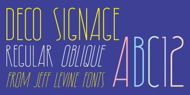 DECO SIGNAGE JNL by Jeff Levine Fonts — Decorative Font — thumbnail 1