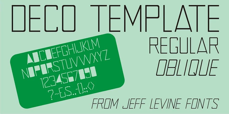 DECO TEMPLATE JNL by Jeff Levine Fonts — Decorative Font