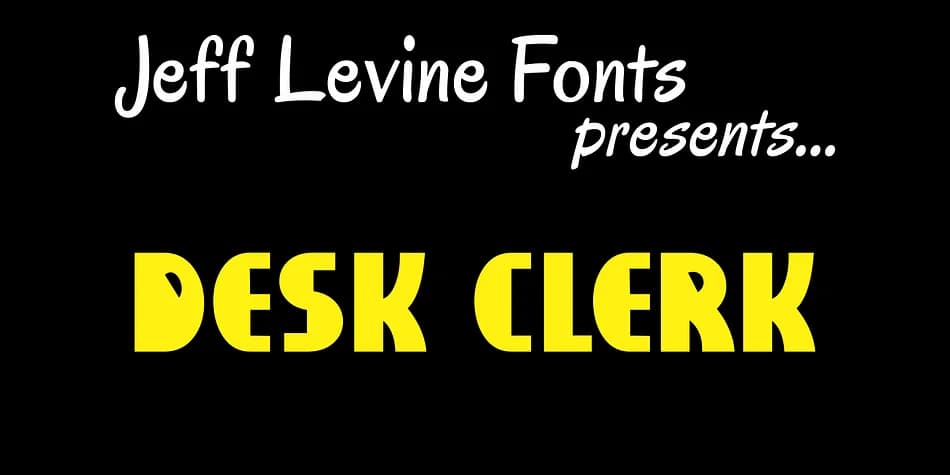 DESK CLERK JNL by Jeff Levine Fonts — Decorative Font