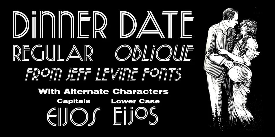Dinner Date JNL by Jeff Levine Fonts — Decorative Font