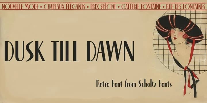 Dusk til Dawn by Scholtz Fonts — Decorative Font — preview 1