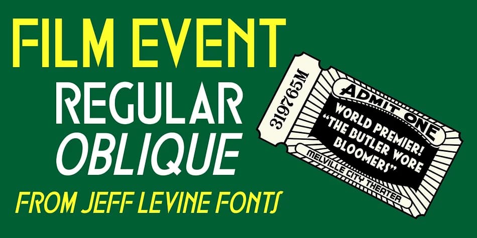 FILM EVENT JNL by Jeff Levine Fonts — Decorative Font