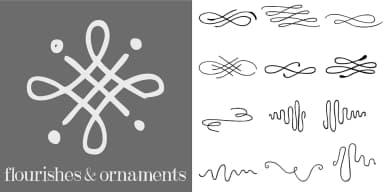 Flourishes and Ornaments by Outside the Line — Dingbats Font — thumbnail 1
